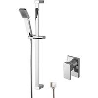 Balterley Concealed Square Manual Valve Slide Rail Kit Shower Bundle Set in Silver