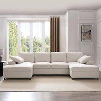 Home Detail Daniel U-Shaped Sofa, Large in Cream