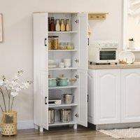 HOMCOM Modern Kitchen Cupboard Storage Cabinet with 6 Shelves, White