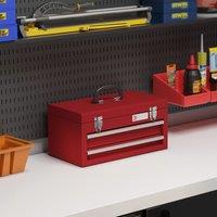 DURHAND Lockable Tool Chest with Ball Bearing Slide Drawers Red | Size: Large