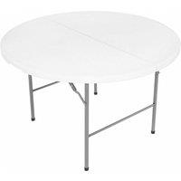 Oypla 4ft Round Folding Trestle Table in White