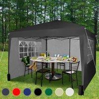 MCC Direct 3x3m Pop up Gazebo with Removable Sides & Storage Bag in Black