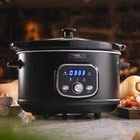 Cooks Professional 3.5L Digital Slow Cooker with Lid, Removable Bowl & 3 Heat Settings in Black