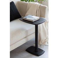MH London C-Shaped Solid Mango Wood Sofa Side Table, End Table for Living Room & Bedroom - Ellis in Black