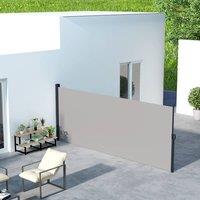 OUTSUNNY Side Awning Retractable, Privacy Screen, 400x180cm in Light Grey | Size: 400x180 cm