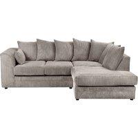 SquareBoxx Lennox Jumbo Cord Corner Sofa Right Hand Facing Chaise in Grey