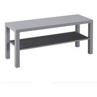 VOGREX Grey 2 Tier TV Bench Entertainment Media Stand Cabinet