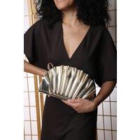 Where's That From Women's 'Mist' Metallic Shell Clutch Bag in Gold