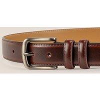 Oswin Hyde Men's Neil Leather Classic Belt in Dark Brown | Size: 34