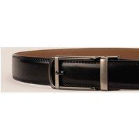Oswin Hyde Men's Nelson Automatic Leather Belts in Black | Size: 34
