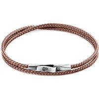 ANCHOR & CREW Men's Liverpool Silver & Rope Bracelet in Copper | Size: 21 cm