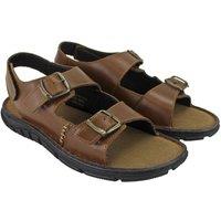 Dunlop Men's Summer Beach Leather Sandals in Brown | Size: 9