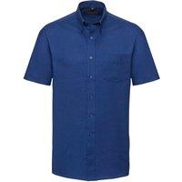 Russell Collection Men's Oxford Easy-Care Short-Sleeved Shirt in Pale Blue | Size: 19 inches