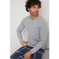 Threadbare Men's 'Idris' Cotton Rich Pyjama Set in Grey | Size: XL