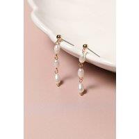 Jon Richard Women's Real Freshwater Linear Drop Earrings in Gold