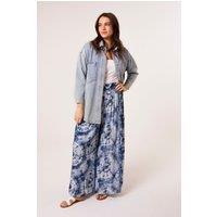 Blue Vanilla Women's Blue Wide Leg Pants With Tie-Dye Print | Size: S/M