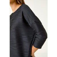 Roman Women's Wave Textured Stretch Top in Black | Size: 10