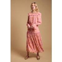 Oasis Women's Pin Tuck Detail Midi Dress in Animal | Size: 14