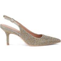 Carvela Women's 'Spirit Sling Jewel' Fabric Heels in Gold | Size: 3