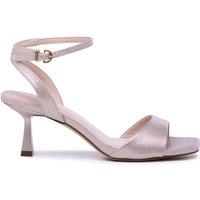 Paradox London Women's Melrose' Flared Heel Ankle Strap Sandals in Light Pink | Size: 3