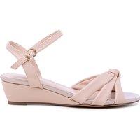 Paradox London Women's Janae' Wide Fit Wedge Sandals in Nude | Size: 7E