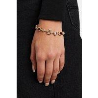 Cernucci Women's Pink Heart Multi Gem Bracelet - Gold - 10mm in Metallic Gold | Size: 7 inches