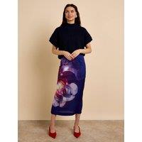 GWD by GEORGE W. DAVIES Women's Jessie Floral Printed Midi Skirt in Purple | Size: 8