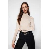 WOVCOR Women's Mercerized Look Basic Knit Sweater in Stone | Size: XS