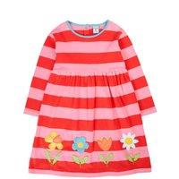 Frugi Girl's Amelia Applique Dress in Pink | Size: 1-2 Years