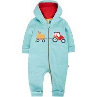 Frugi Boy's Applique Snuggle Suit in Aqua | Size: 2-3 Years