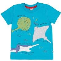 Frugi Boy's Avery Circular T-Shirt in Blue | Size: 1-2 Years