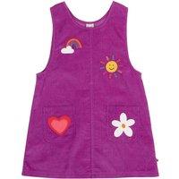 Frugi Girl's Becky Cord Pinafore Dress in Purple | Size: 3-4 Years