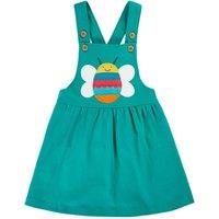 Frugi Girl's Enya Pinafore Dress in Green | Size: 9-12 m