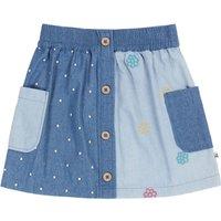 Frugi Girl's Hotchpotch Denim Skirt in Blue | Size: 11-12 Years