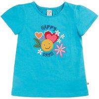 Frugi Girl's Lia Applique T-Shirt in Blue | Size: 2-3 Years