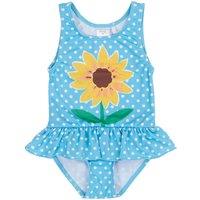 Frugi Girl's Little Coral Swimsuit in Blue | Size: 2-3 Years