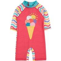 Frugi Girl's Little Sun Safe Suit in Pink | Size: 1-2 Years