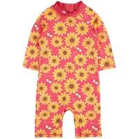 Frugi Girl's Little Sun Safe Suit in Pink | Size: 2-3 Years