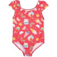Frugi Girl's Marina Swimsuit in Pink | Size: 3-4 Years