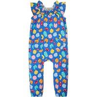 Frugi Girl's Peony Playsuit in Blue | Size: 3-4 Years