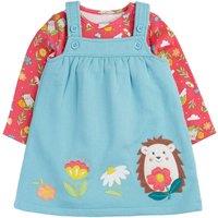 Frugi Girl's Pinafore Outfit in Blue | Size: 2-3 Years