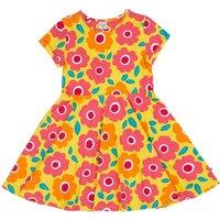 Frugi Girl's Spring Skater Dress in Yellow | Size: 1-2 Years