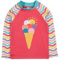 Frugi Girl's Sun Safe Rash Vest in Pink | Size: 4-5 Years