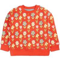 Frugi Girl's Superb Sweatshirt in Red | Size: 1-2 Years