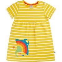 Frugi Girl's Tallie Applique Dress in Yellow | Size: 1-2 Years