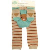 Ziggle Leggings & Socks Set - Highland Cow in Beige | Size: 6-12 m