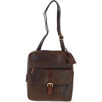 Fenland England Men's Real Oily Leather Medium Messenger Bag in Brown