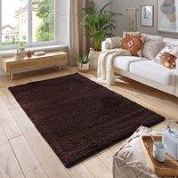 Smart Living Soft Fluffy 5cm Thick Pile Shaggy Area Rugs for Living Room, Bedroom in Brown | Size: 60 cm x 110 cm
