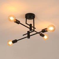COMELY Ceiling Lights, 4 Lights Sputnik Chandeliers, Black Vintage Pendant