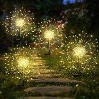 Garwarm Solar Firework Lights, Starburst Light Waterproof for Yard Lawn Party in Warm White